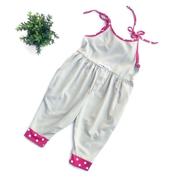 NWOT Small Indie Shop 100% Soft Cotton Tank Romper Girls Size 6 Comfy Bright - Picture 6 of 7